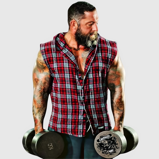 Sleeveless Flannel Hoodie