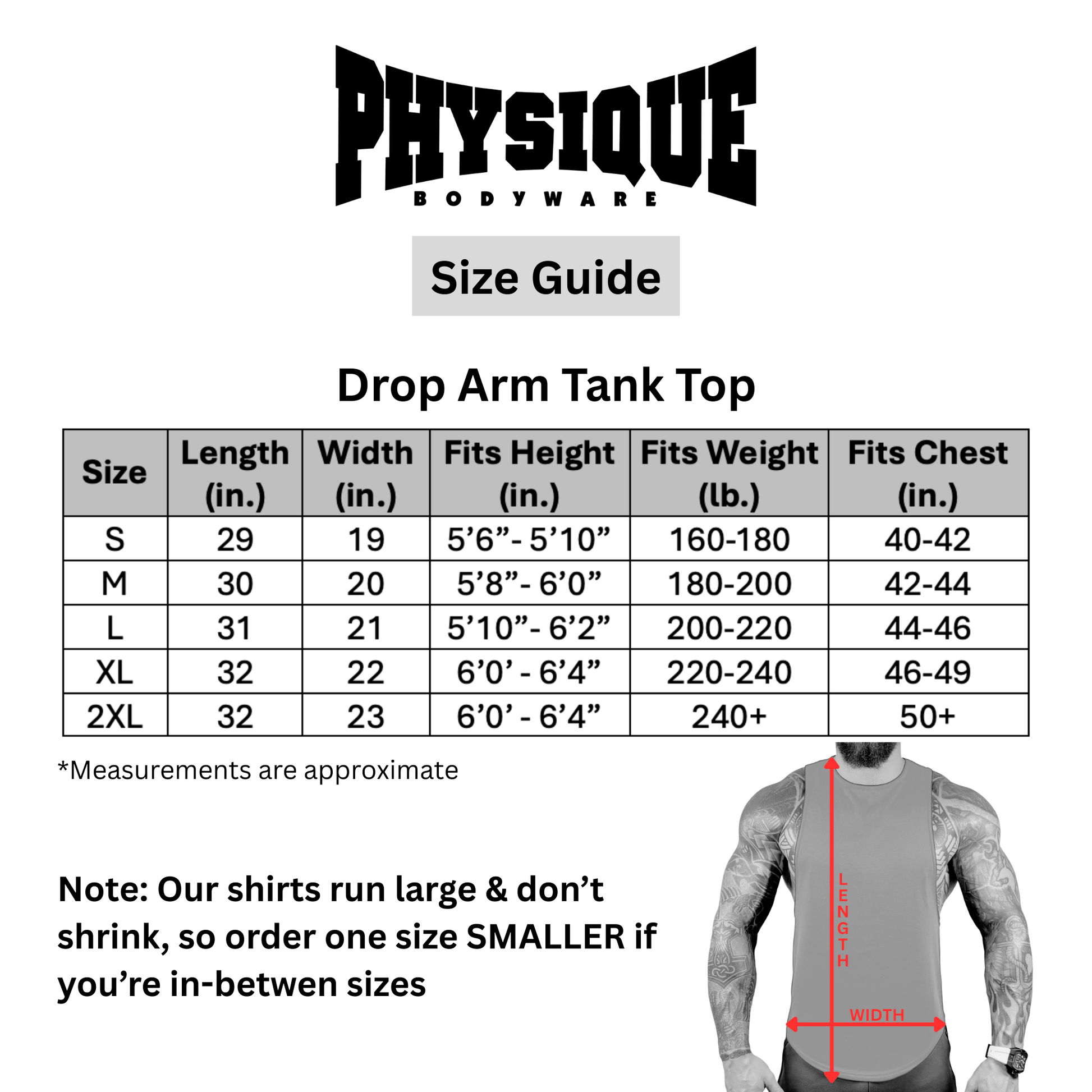 (Blem) Drop Arm Tank Top - Physique Bodyware