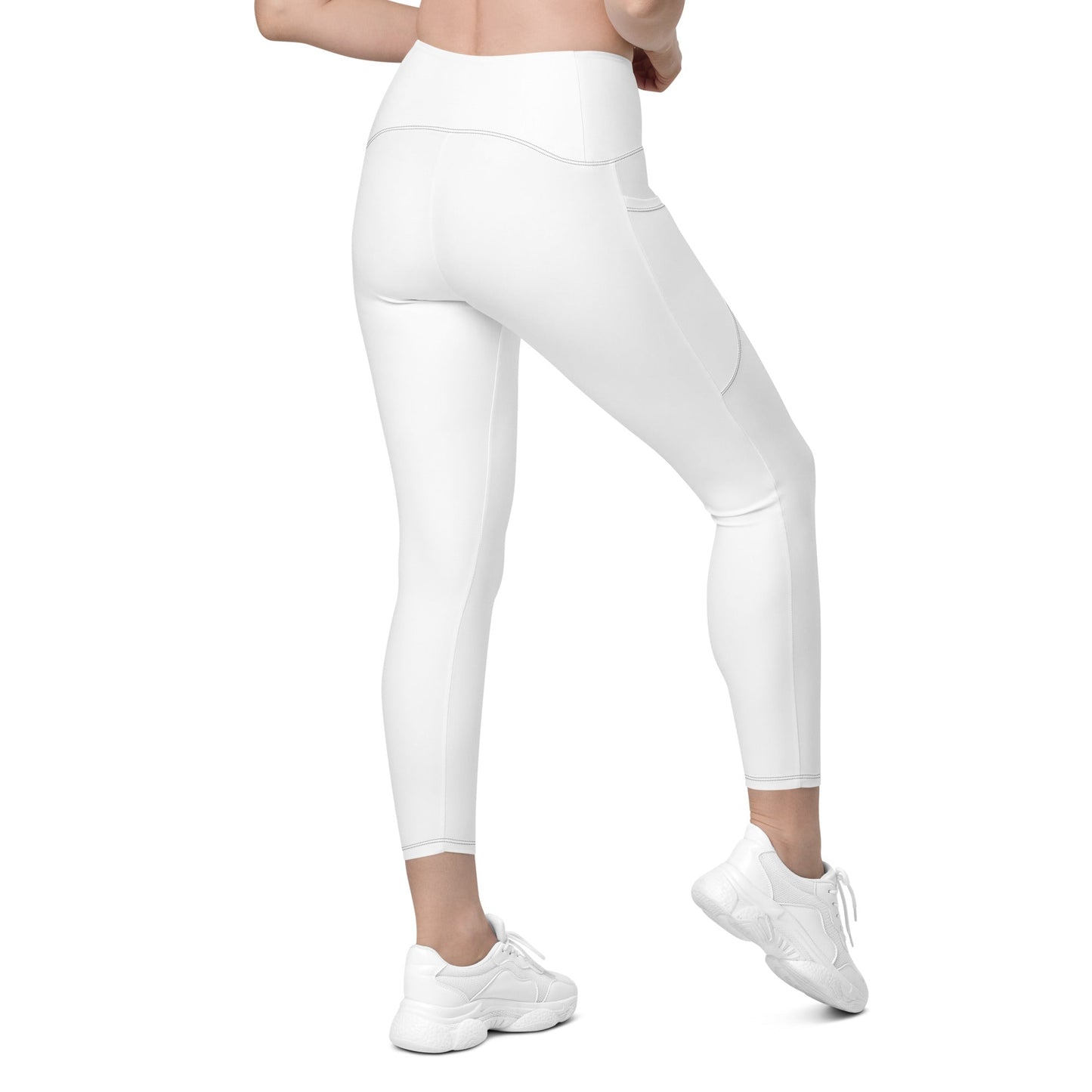 Crossover Pocket Leggings - Snow White - Physique Bodyware