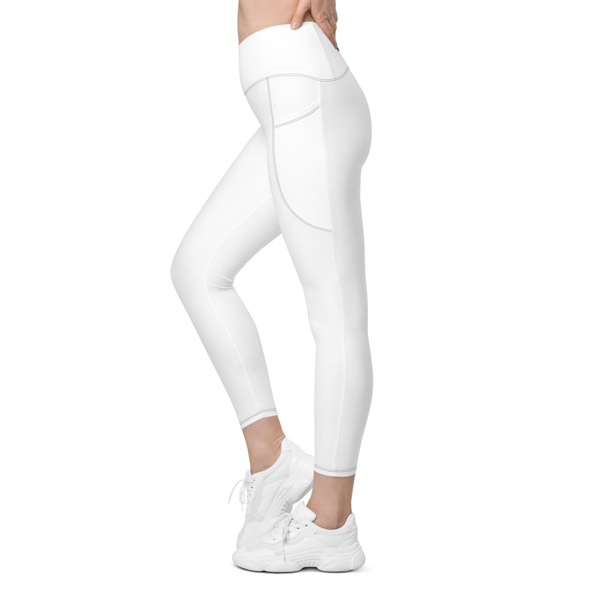 Crossover Pocket Leggings - Snow White - Physique Bodyware