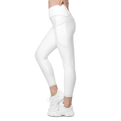 Crossover Pocket Leggings - Snow White - Physique Bodyware