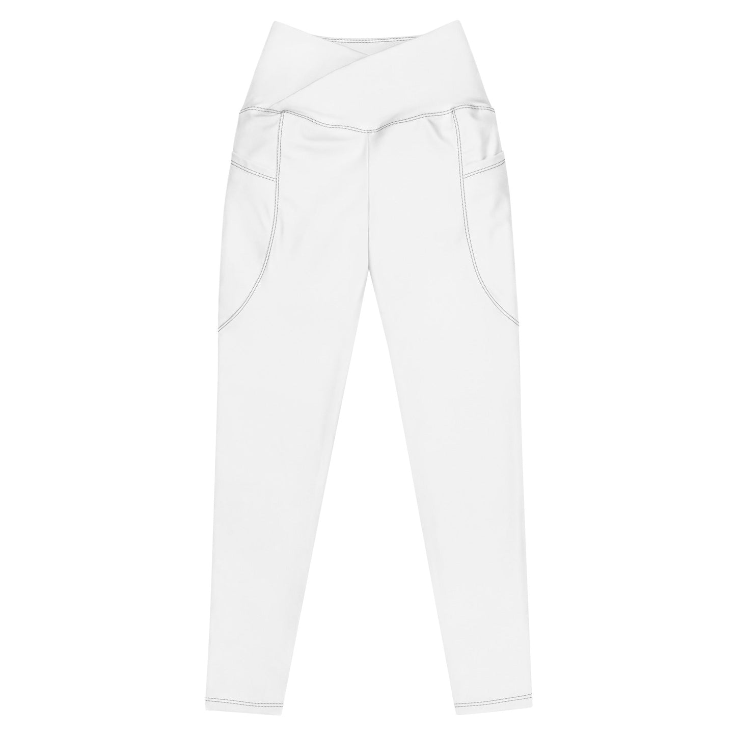 Crossover Pocket Leggings - Snow White - Physique Bodyware