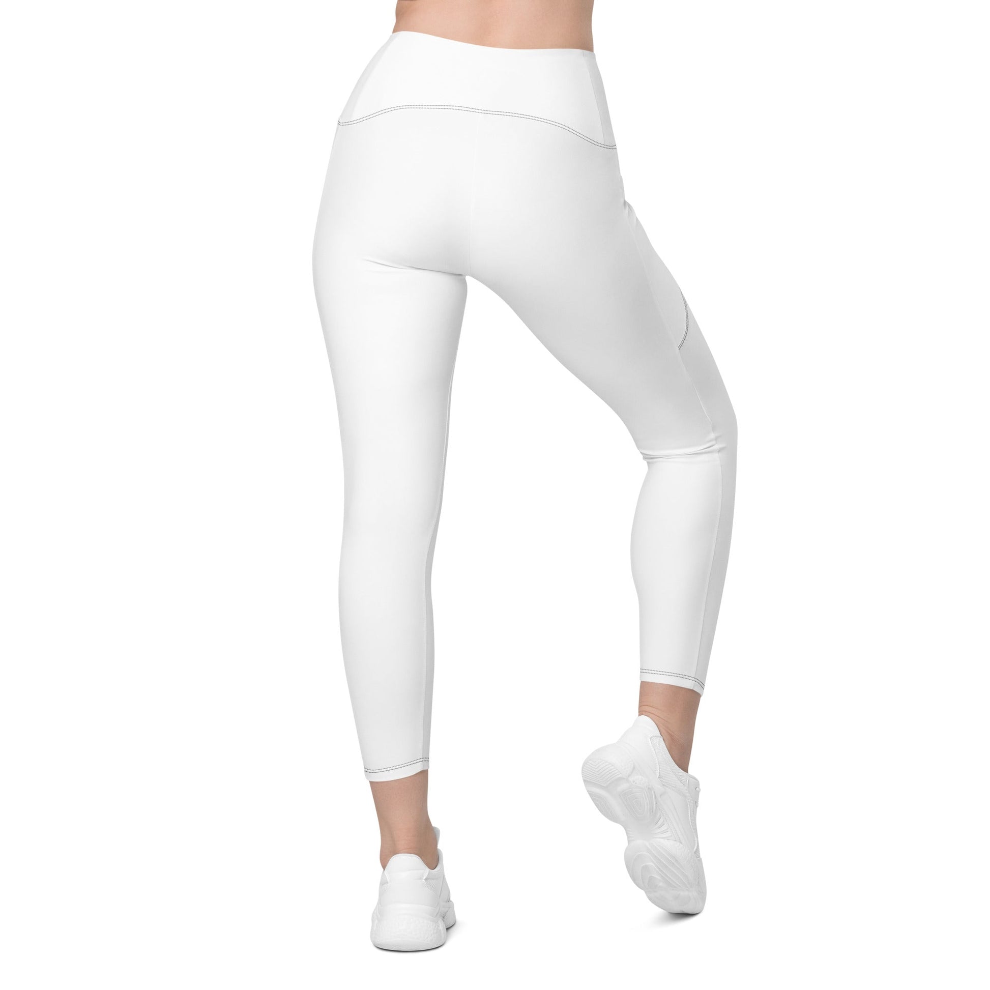Crossover Pocket Leggings - Snow White - Physique Bodyware