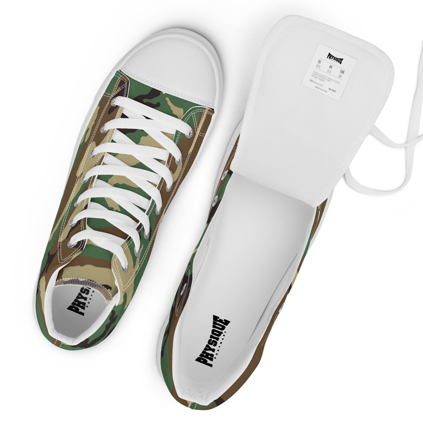 High Top Canvas Shoes - Camo - Physique Bodyware