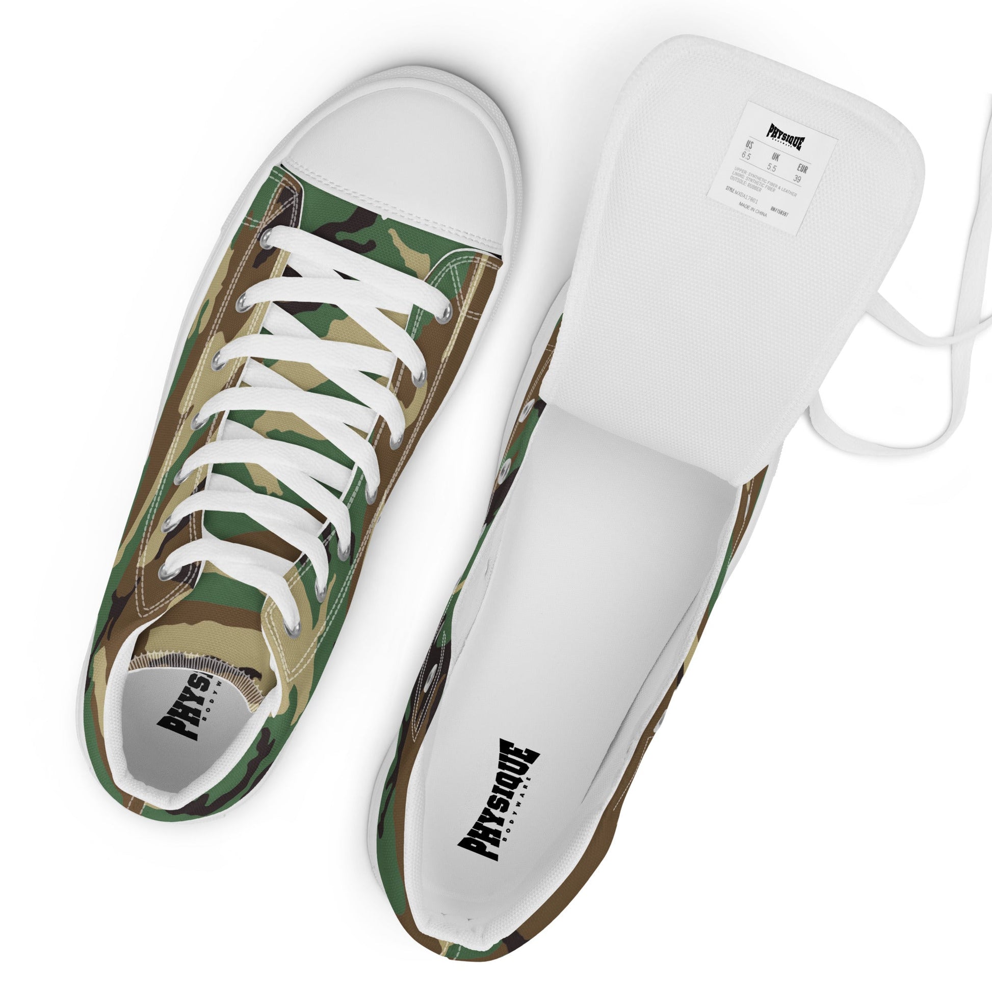 High Top Canvas Shoes - Camo - Physique Bodyware
