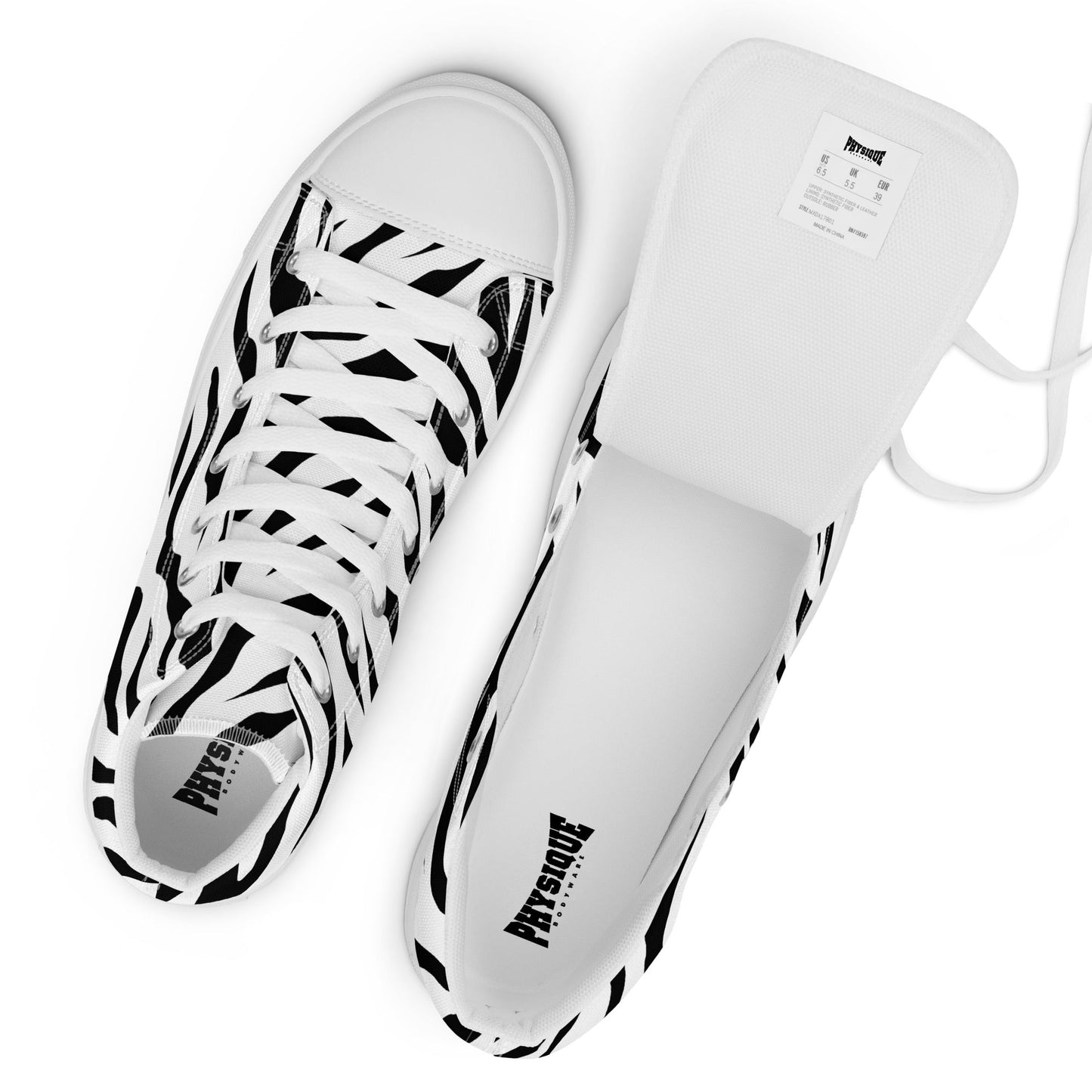 High Top Canvas Shoes - White Tiger - Physique Bodyware