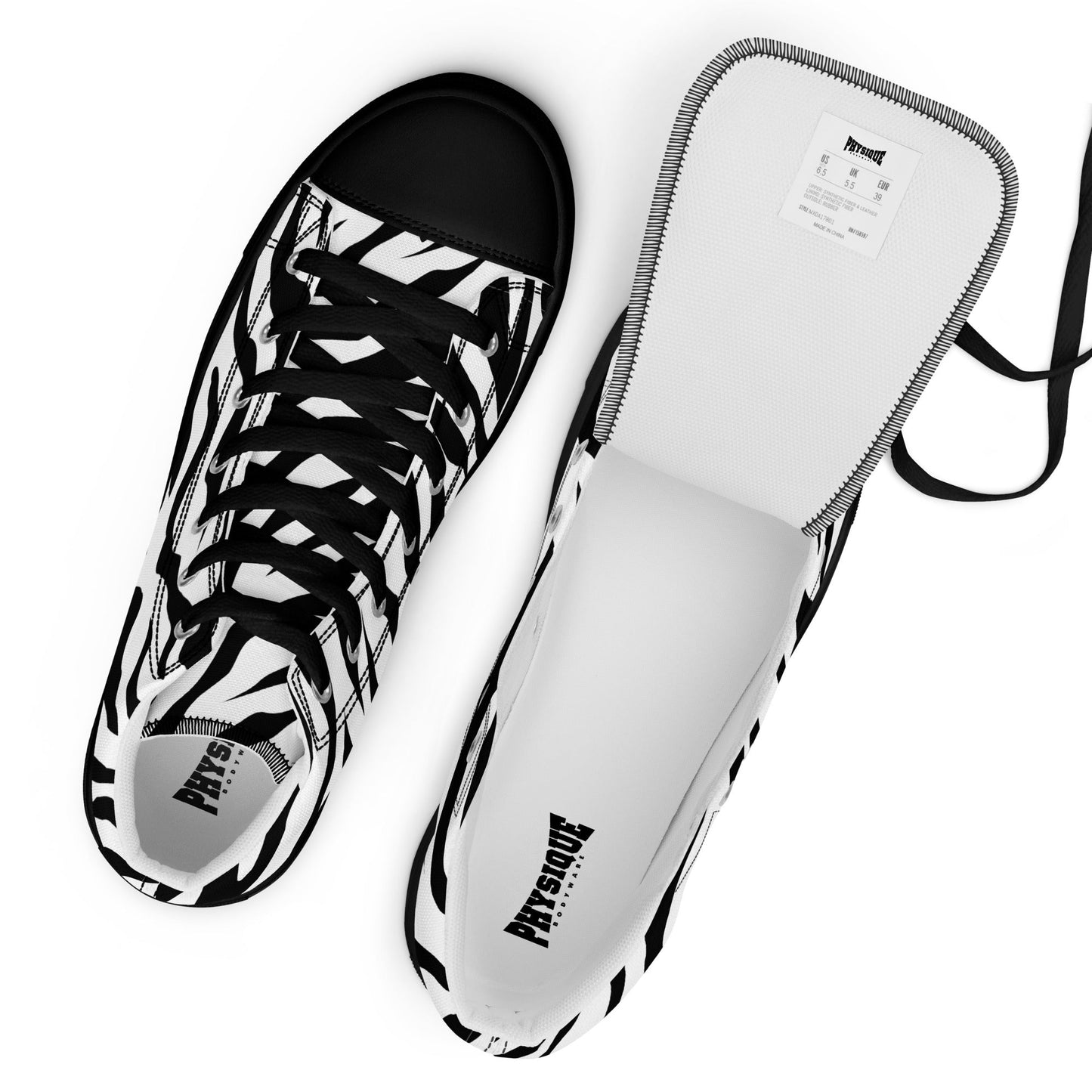 High Top Canvas Shoes - White Tiger - Physique Bodyware