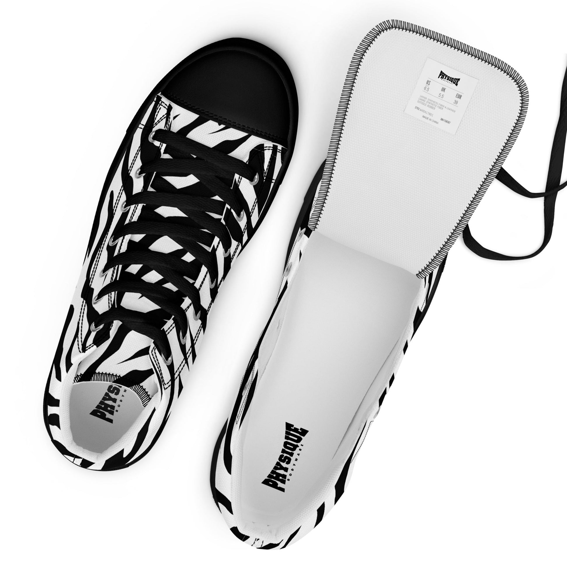High Top Canvas Shoes - White Tiger - Physique Bodyware