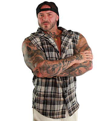 Sleeveless Flannel Hoodie