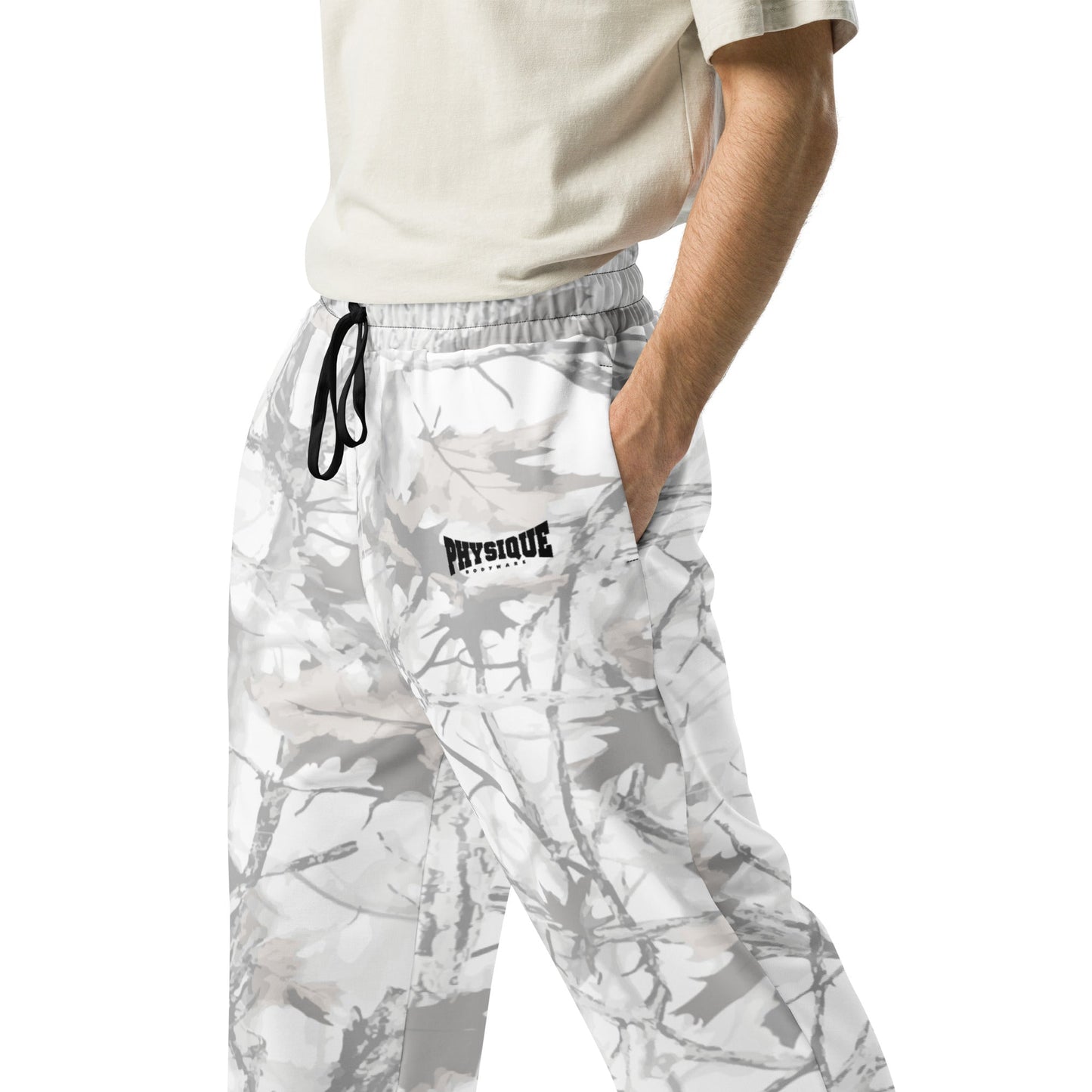 Wide - leg joggers - White Snow Camo - Physique Bodyware