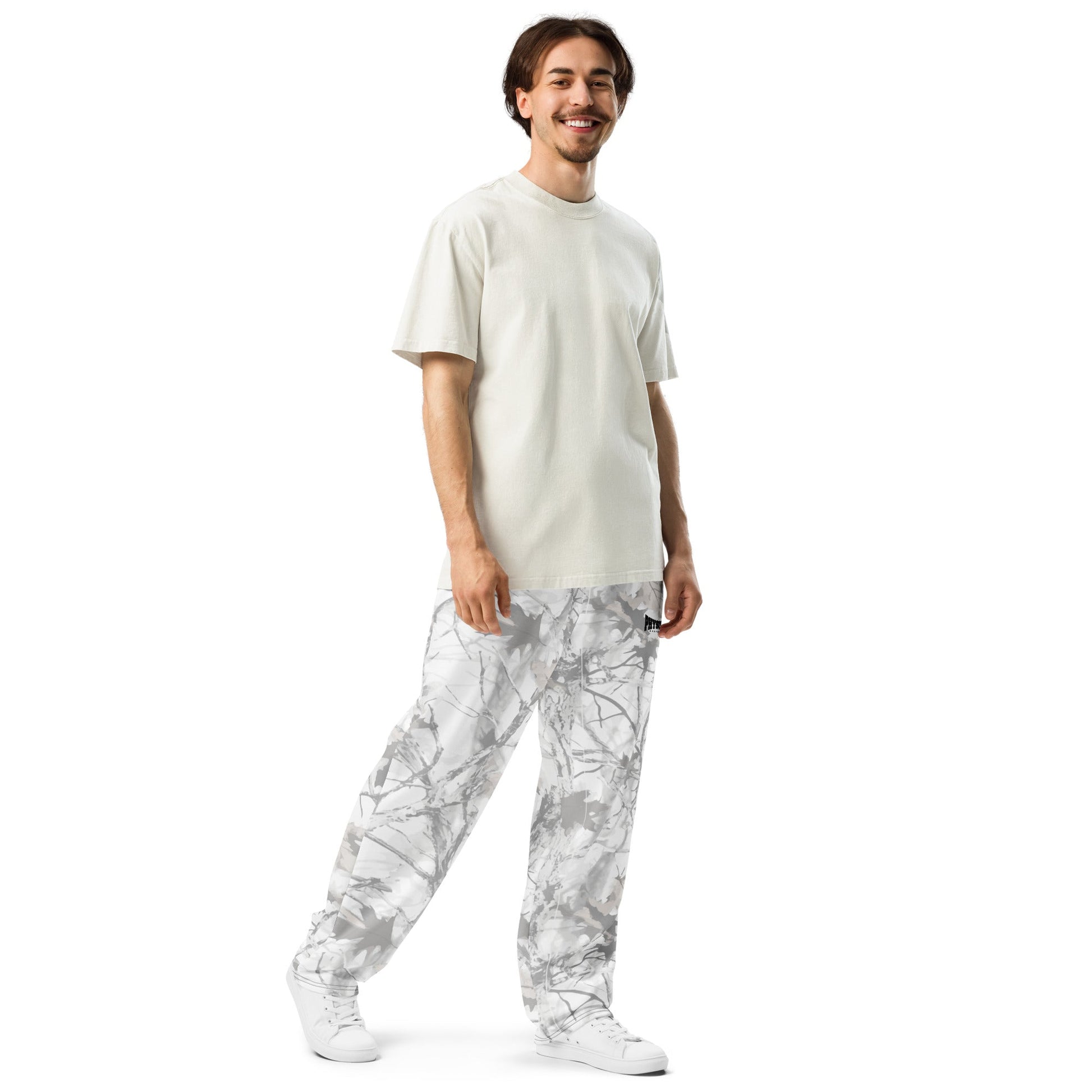 Wide - leg joggers - White Snow Camo - Physique Bodyware