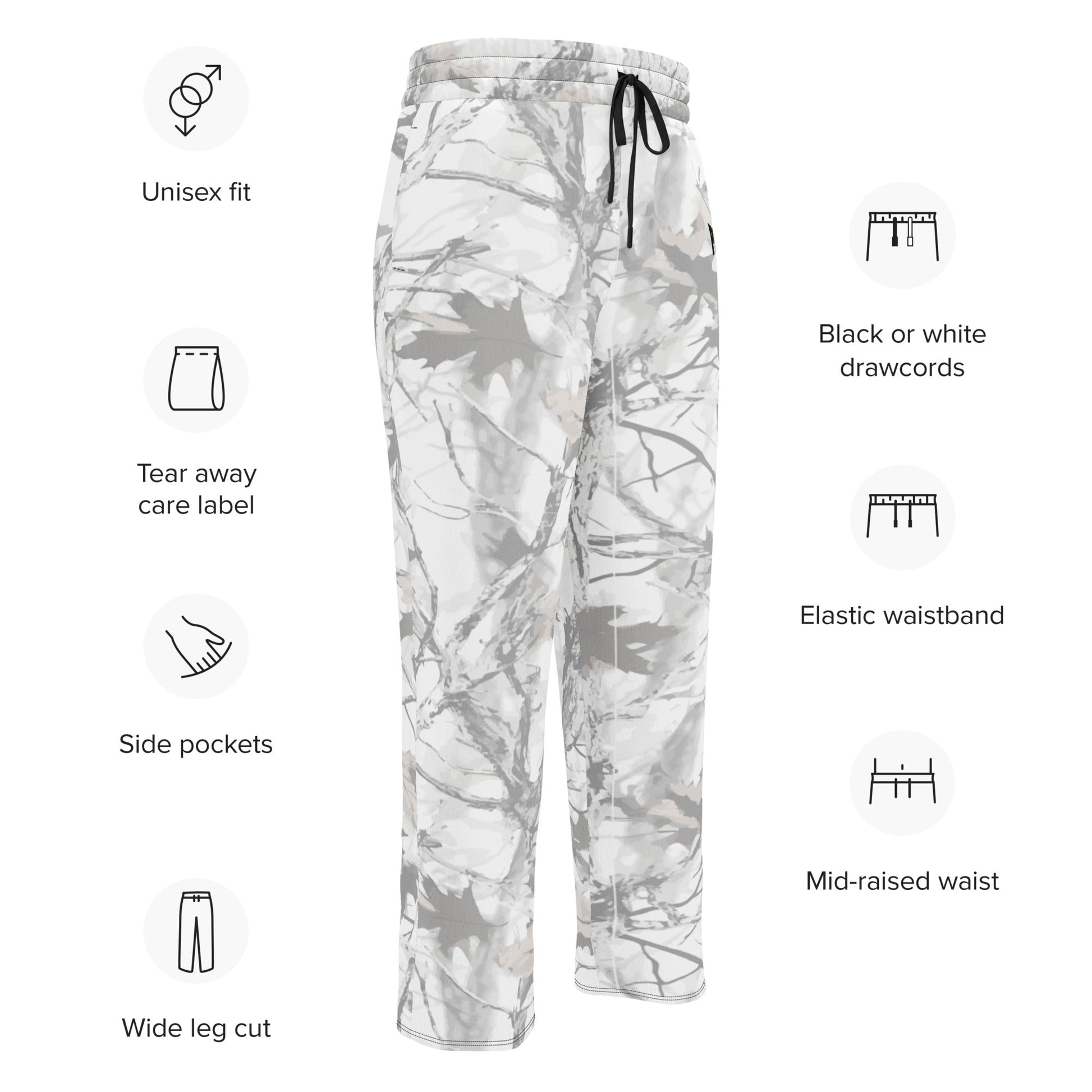Wide - leg joggers - White Snow Camo - Physique Bodyware