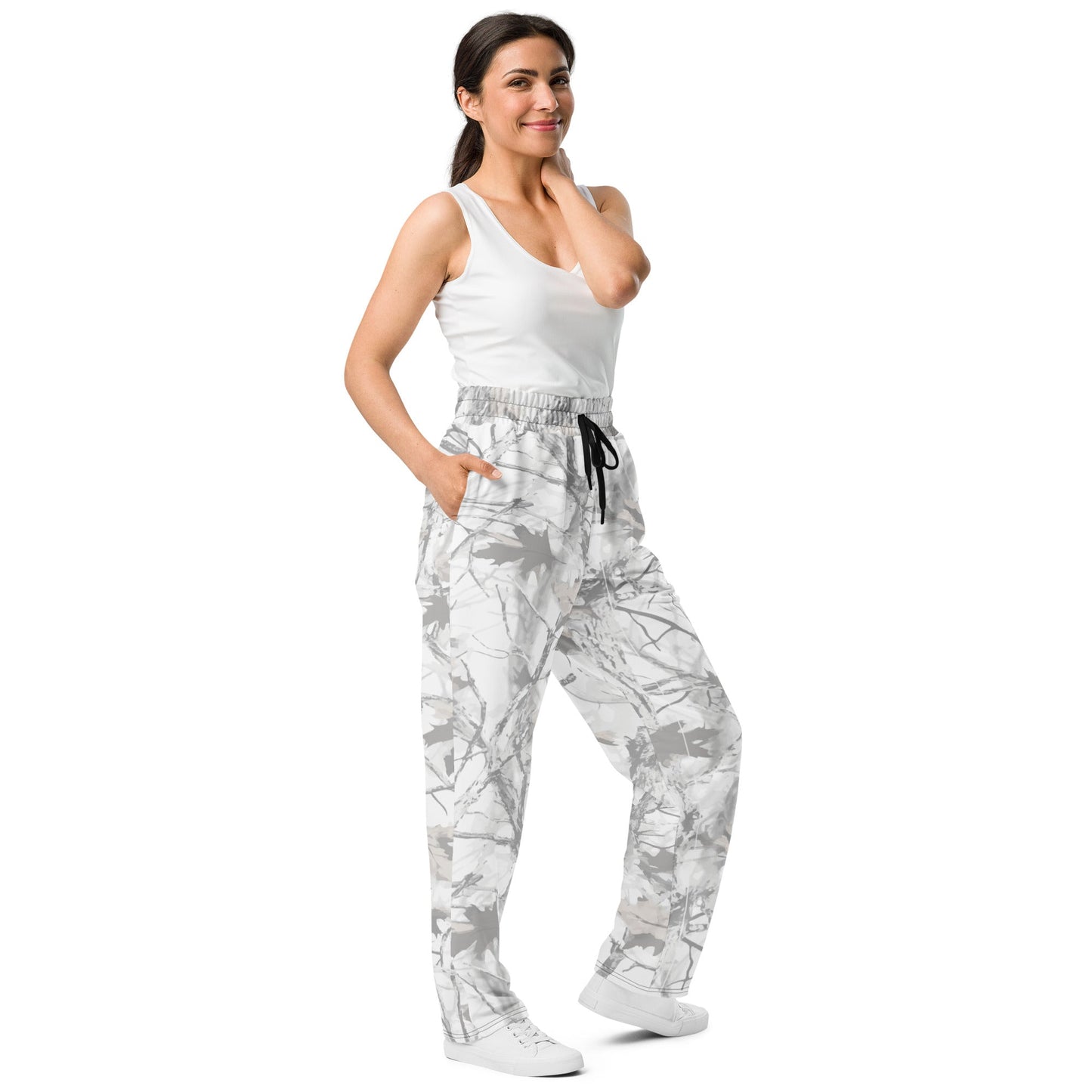 Wide - leg joggers - White Snow Camo - Physique Bodyware