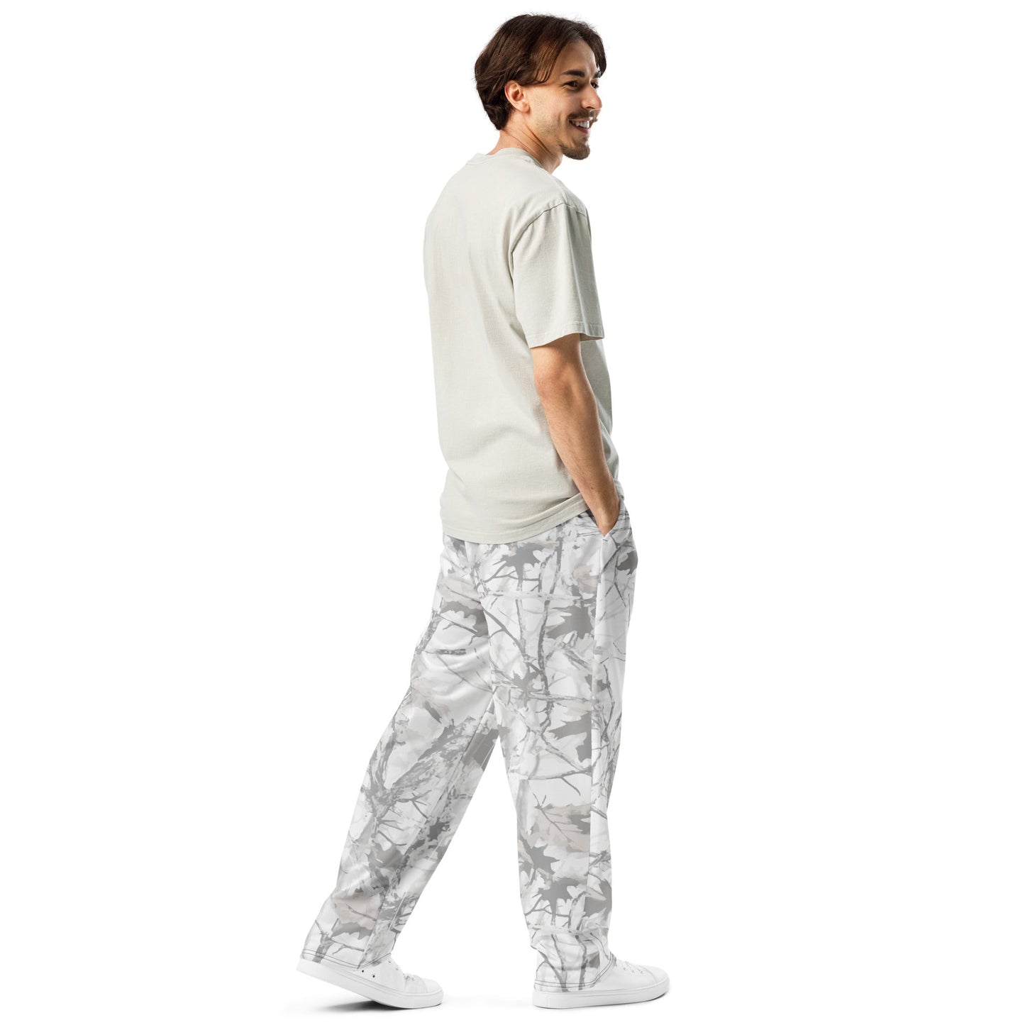 Wide - leg joggers - White Snow Camo - Physique Bodyware
