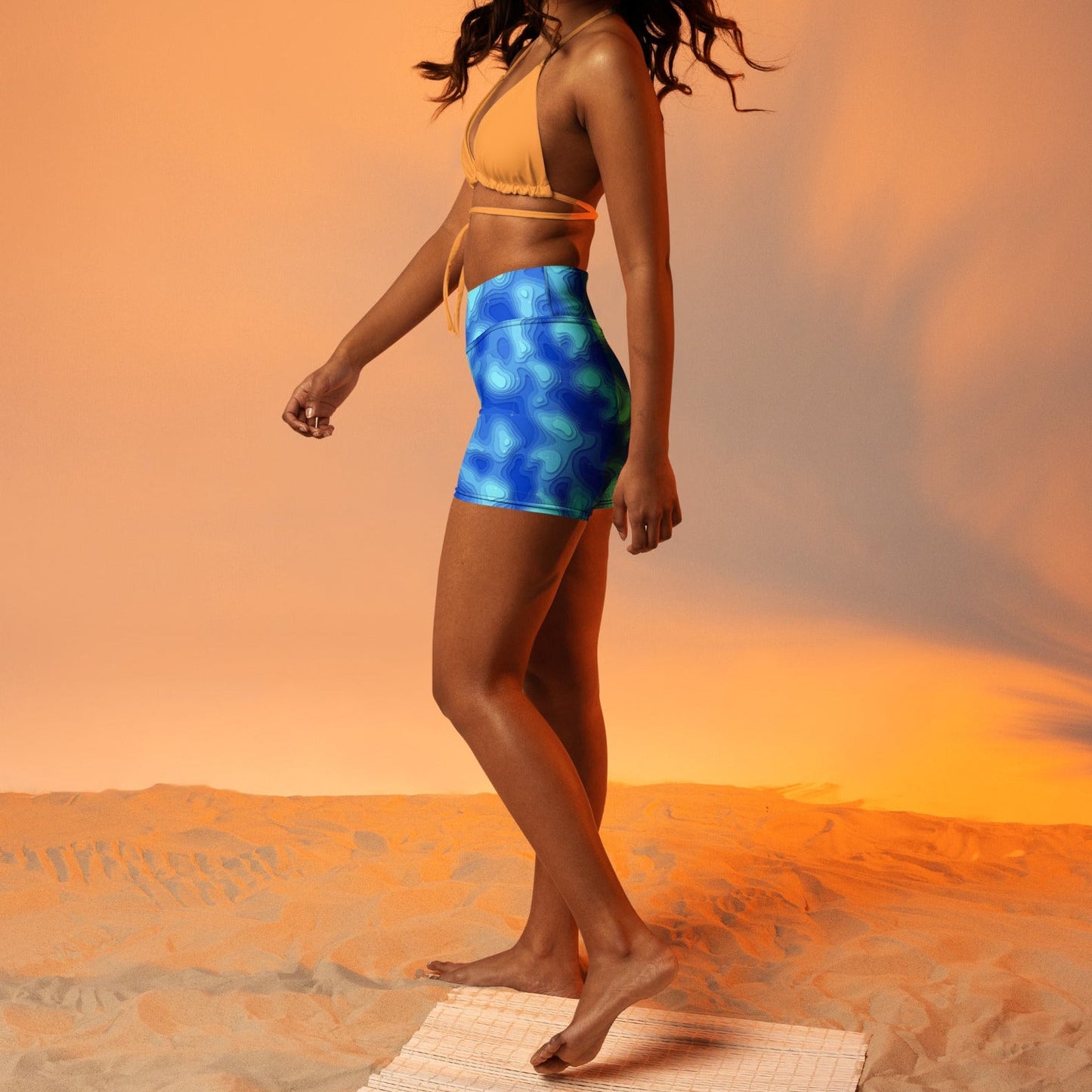 Yoga Shorts - Lagoon - Physique Bodyware