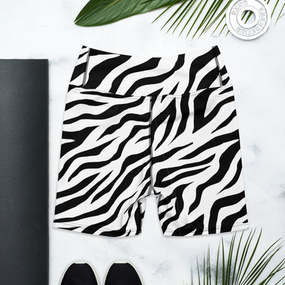 Yoga Shorts - White Tiger - Physique Bodyware